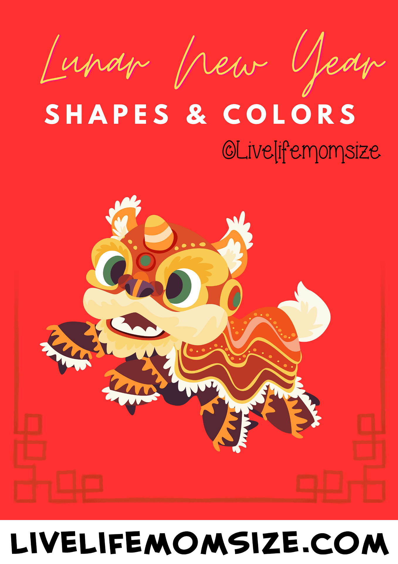 Free Lunar New year printable ~ shapes and colors - The year of dragon 2024